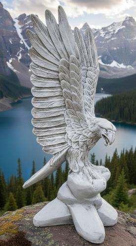 Adler auf Felsen Steinfigur